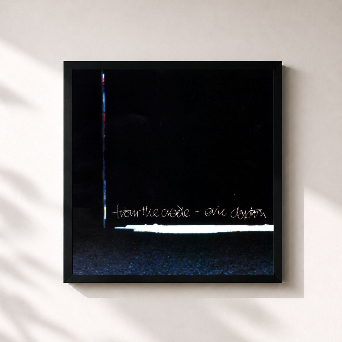 #noir Tableau carré de l'album From the Cradle de Eric Clapton, cadre noir 32x32 cm