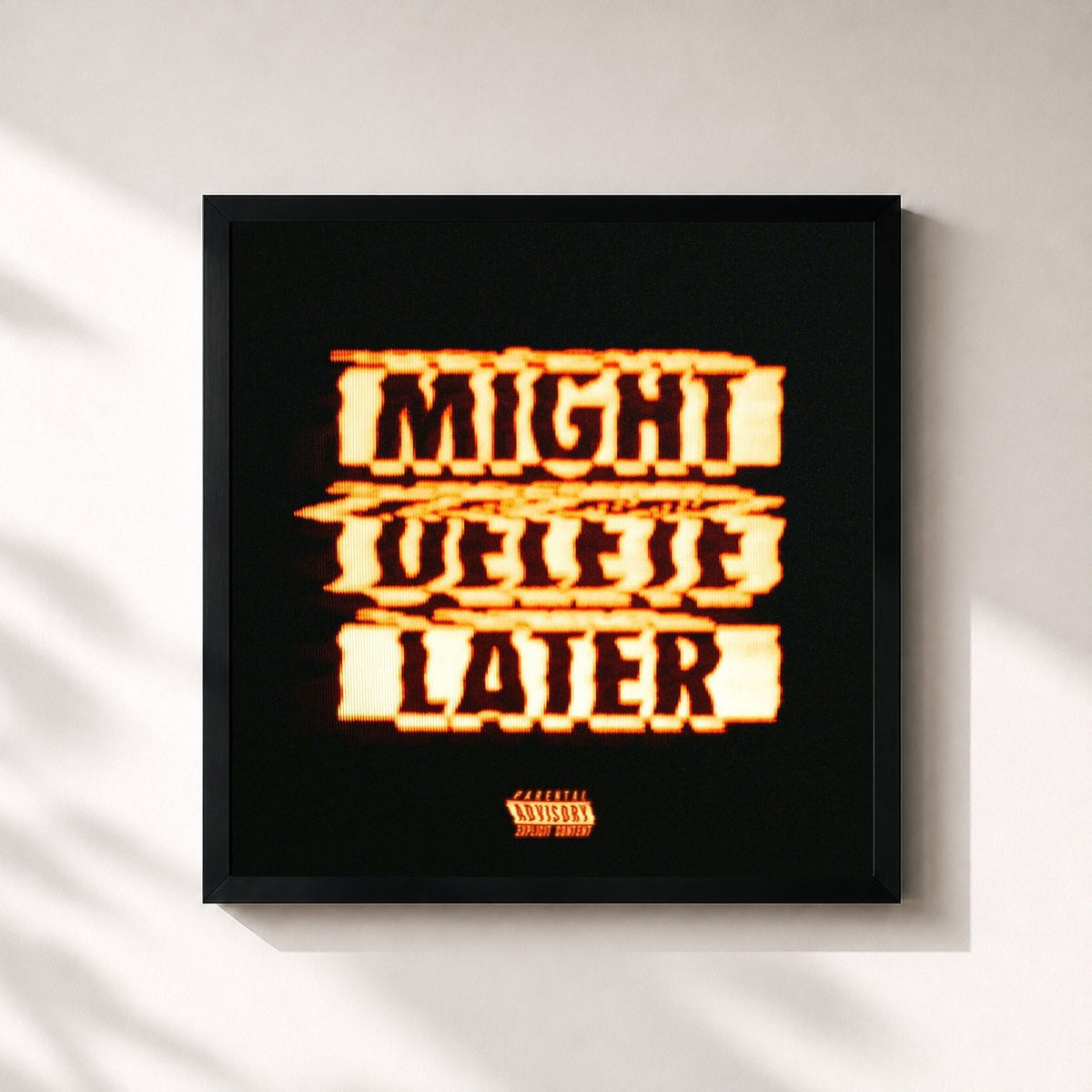 #noir Tableau carré de l'album Might Delete Later de J. Cole, cadre noir 32x32 cm