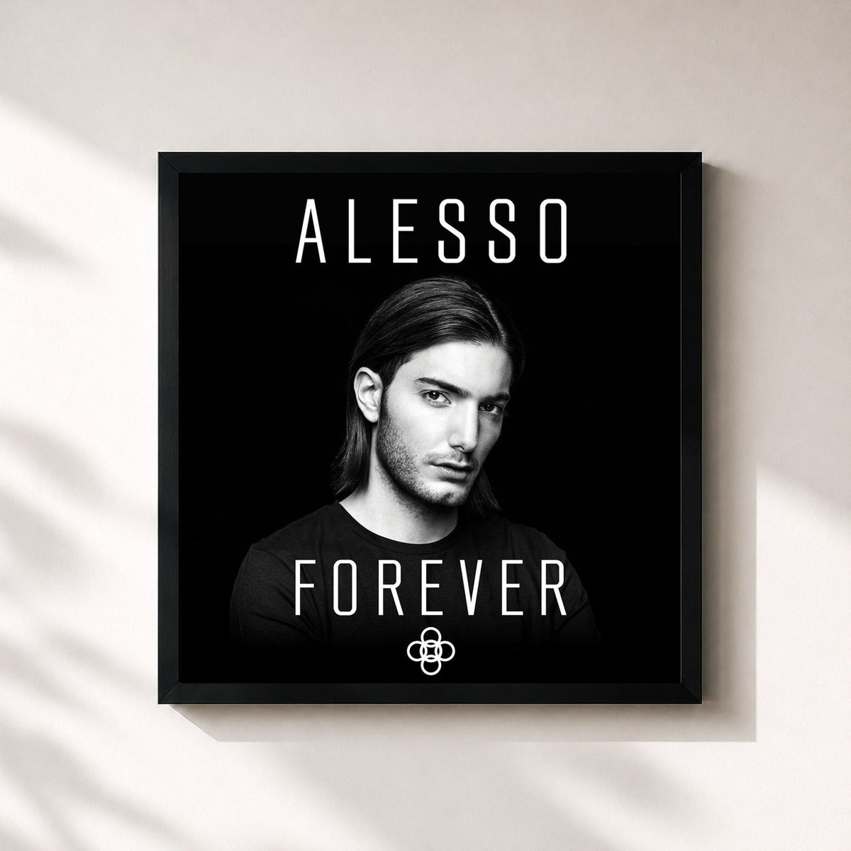 #noir Tableau carré de l'album Forever de Alesso, cadre noir 32x32 cm