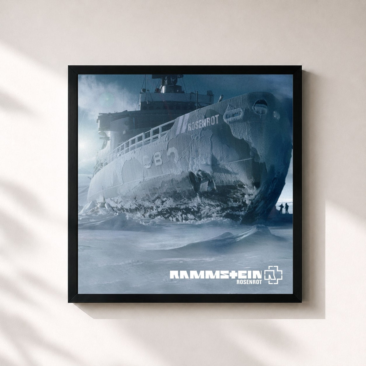 #noir Rosenrot by Rammstein as a square framed art print, black 32x32 cm frame