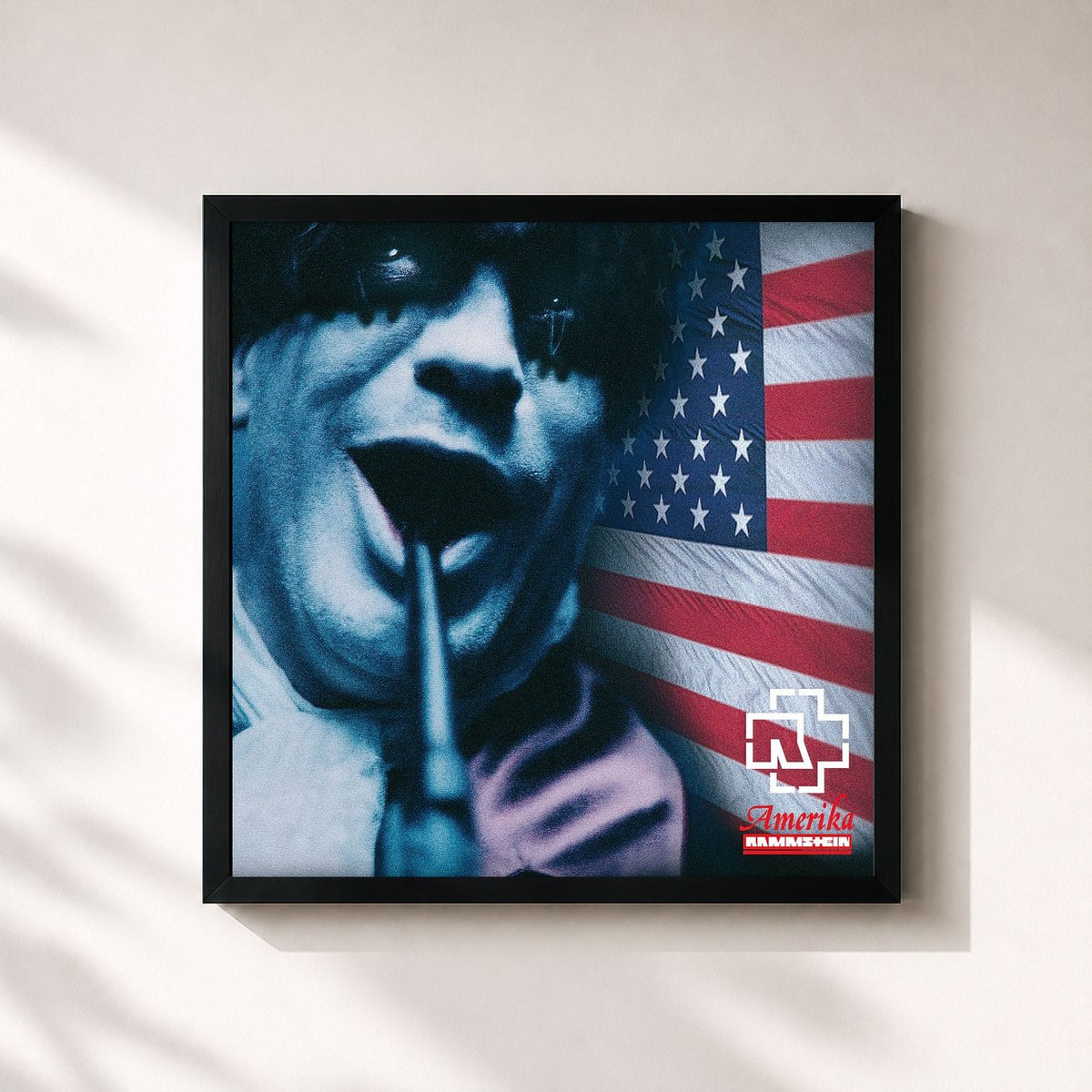#noir Amerika by Rammstein as a square framed art print, black 32x32 cm frame