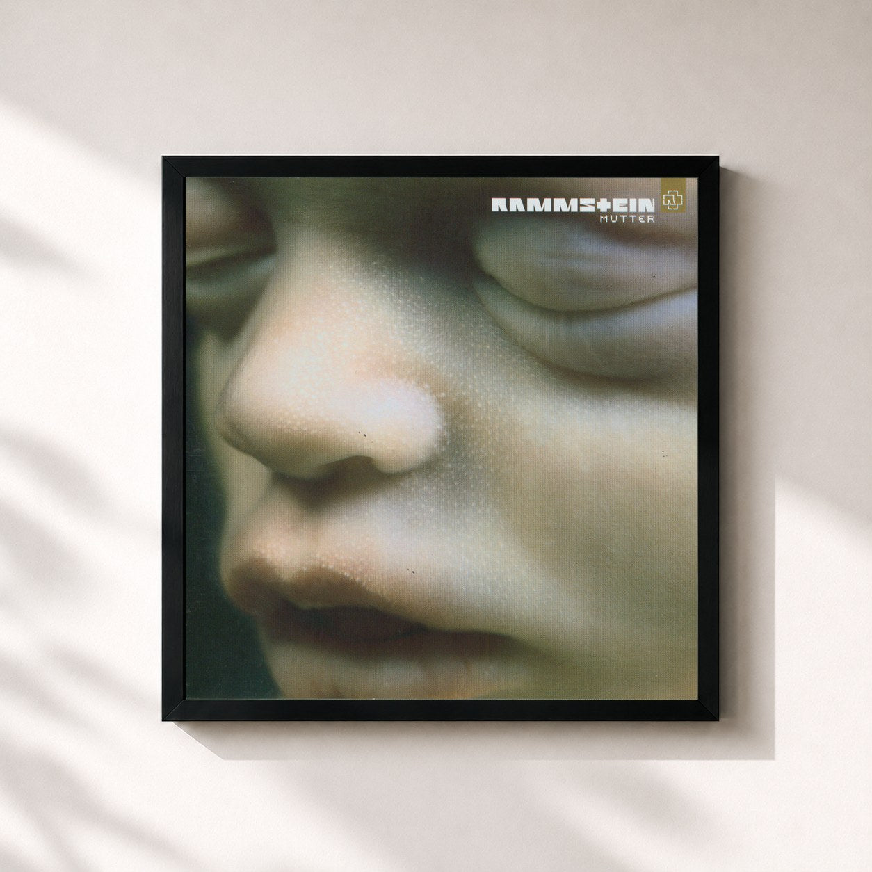 #noir Tableau carré de l'album Mutter de Rammstein, cadre noir 32x32 cm