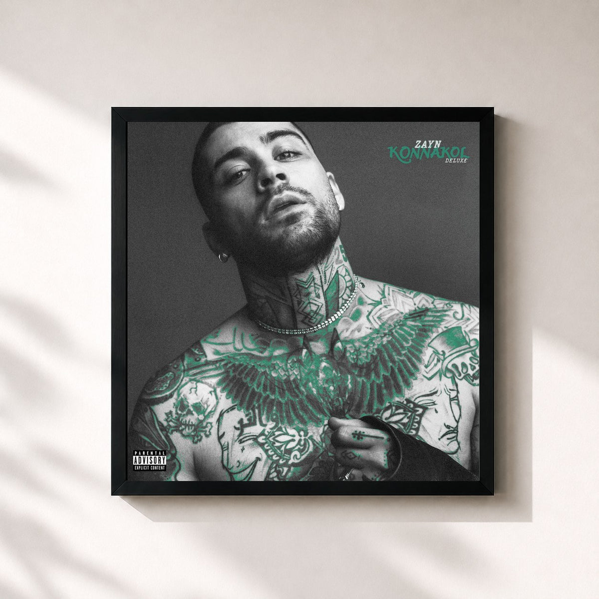 #noir KONNAKOL (Deluxe) de ZAYN en lámina cuadrada enmarcada, marco negro de 32x32 cm