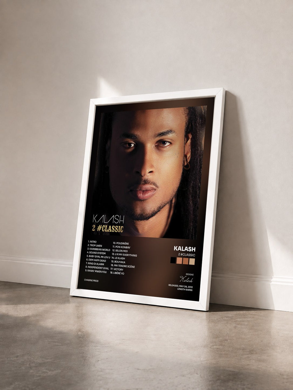 #blanc 2 #Classic by Kalash as a framed art print seen at an angle, white frame
