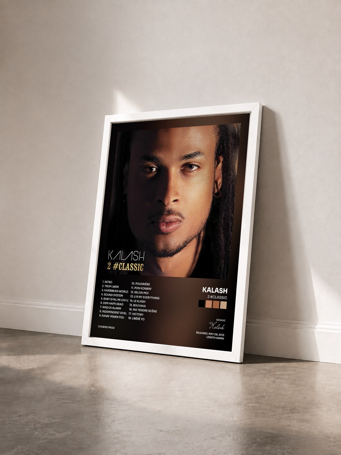#blanc 2 #Classic by Kalash as a framed art print seen at an angle, white frame