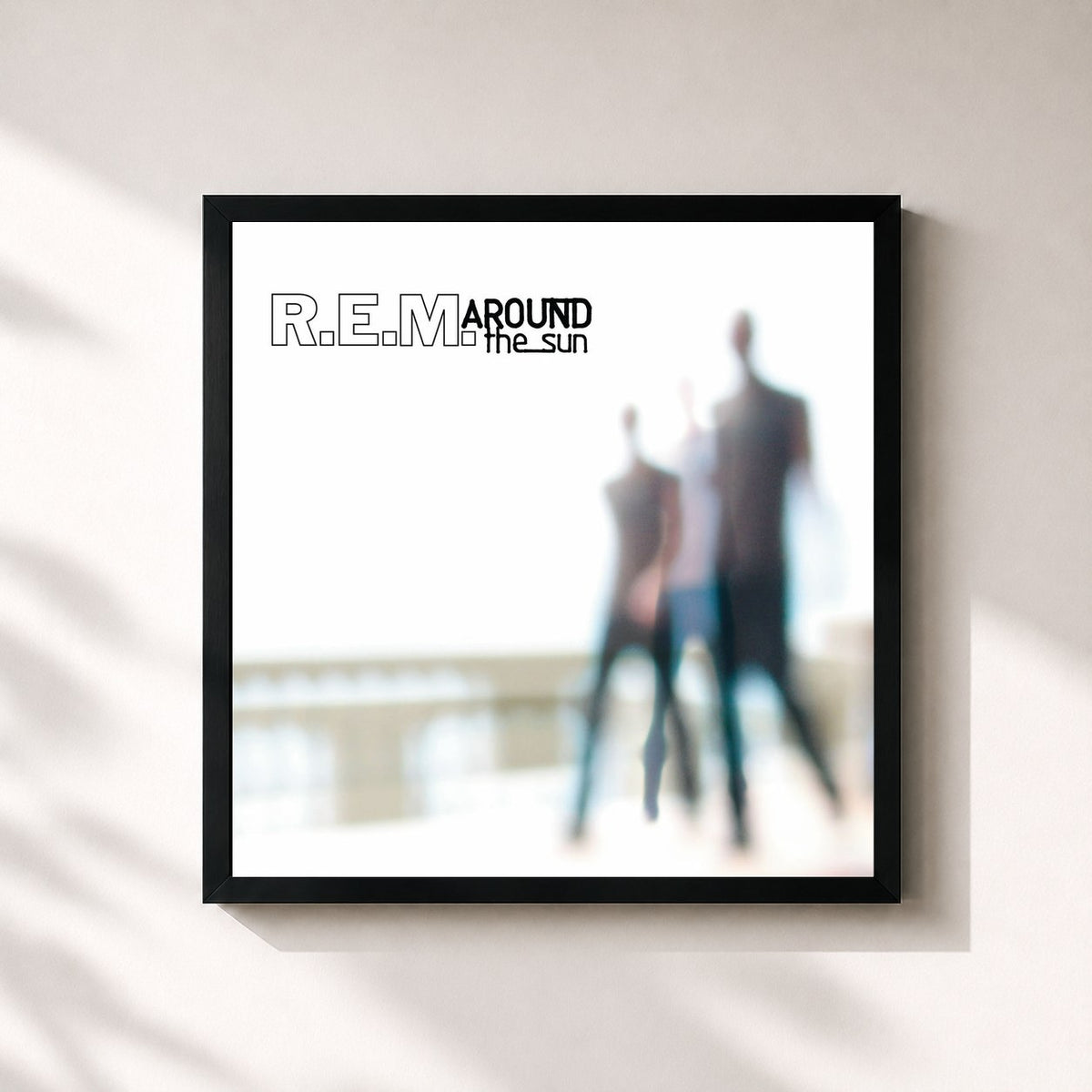 #noir Tableau carré de l'album Around The Sun de R.E.M., cadre noir 32x32 cm