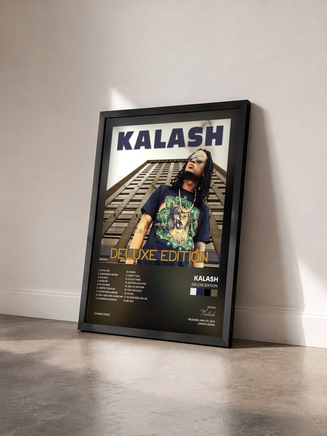 #noir Deluxe Edition by Kalash as a framed art print seen at an angle, black frame