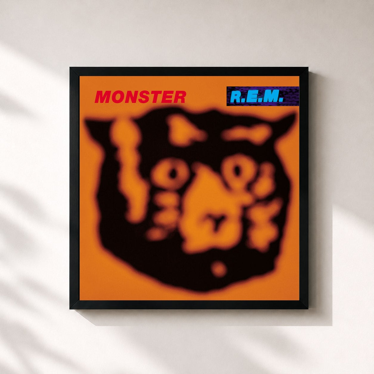 #noir Tableau carré de l'album Monster (Remastered) de R.E.M., cadre noir 32x32 cm