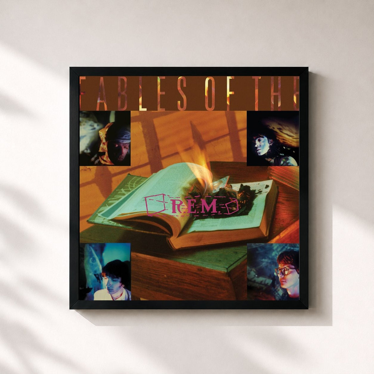 #noir Tableau carré de l'album Fables Of The Reconstruction de R.E.M., cadre noir 32x32 cm