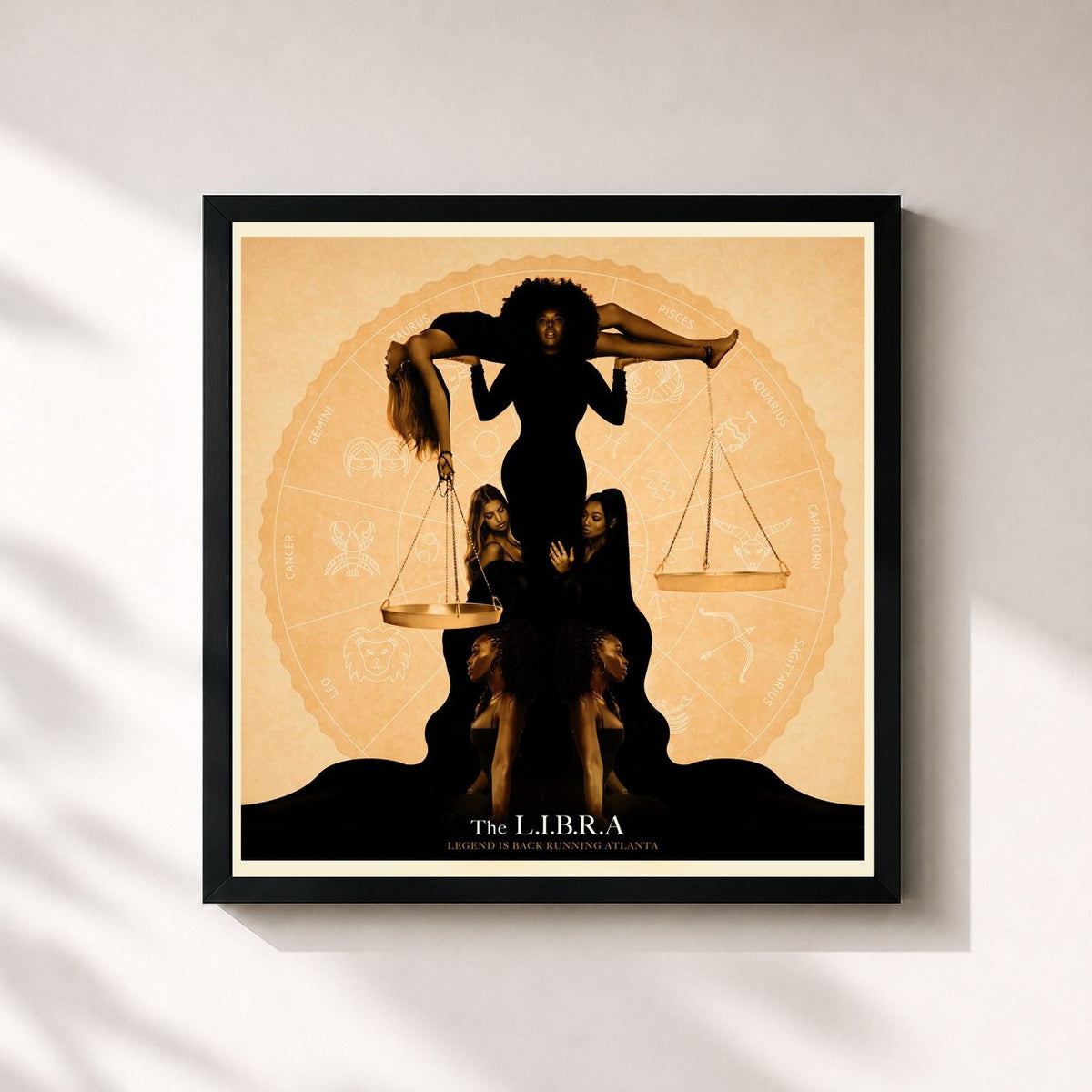 #noir The L.I.B.R.A. by T.I. as a square framed art print, black 32x32 cm frame
