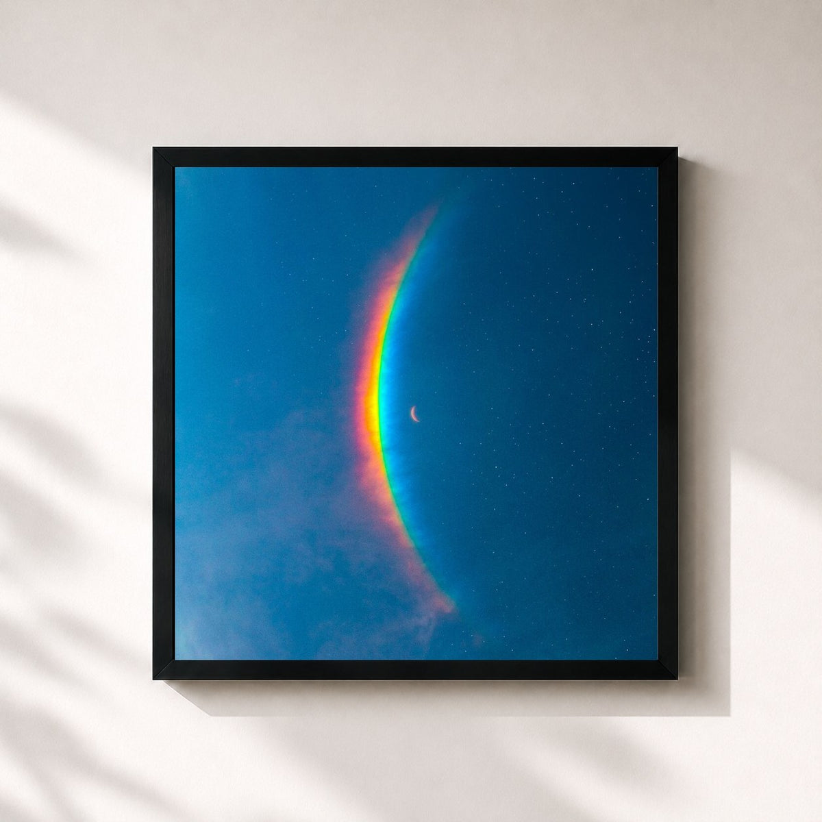 #noir Tableau carré de l'album Moon Music de Coldplay, cadre noir 32x32 cm