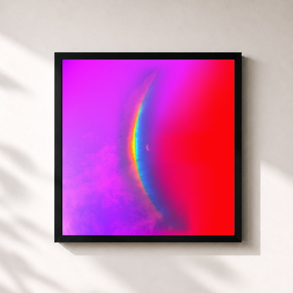 #noir Tableau carré de l'album Moon Music (Full Moon Edition) de Coldplay, cadre noir 32x32 cm