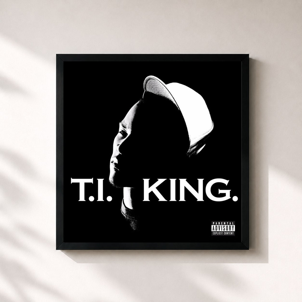 #noir King by T.I. as a square framed art print, black 32x32 cm frame