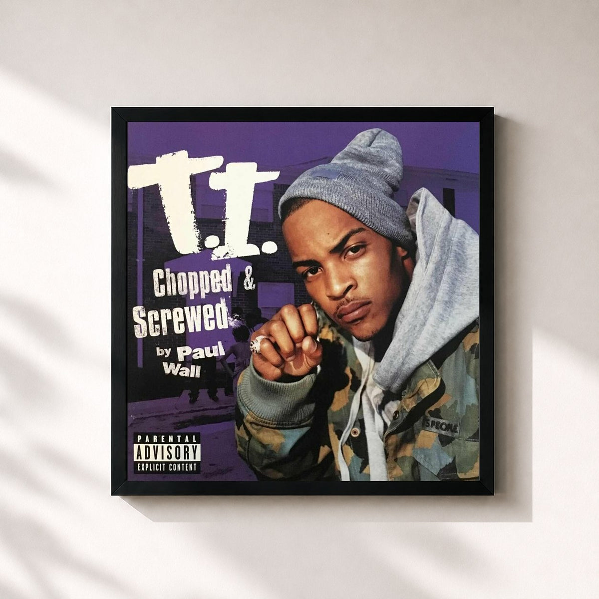 #noir Urban Legend (Chopped & Screwed) by T.I. as a square framed art print, black 32x32 cm frame