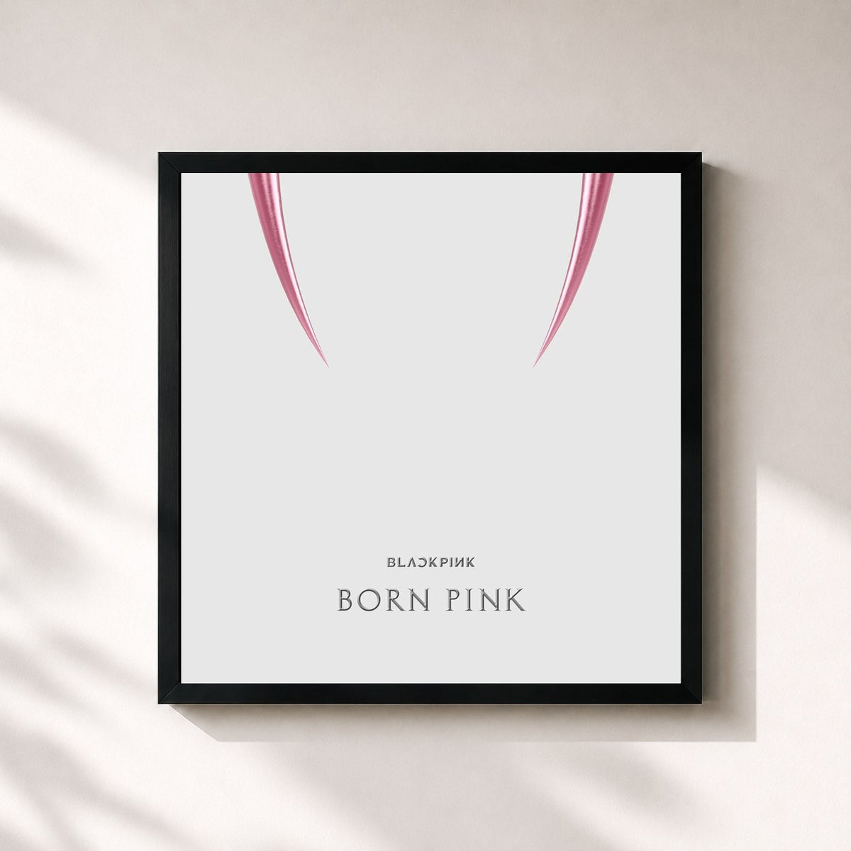 #noir Tableau carré de l'album BORN PINK de BLACKPINK, cadre noir 32x32 cm