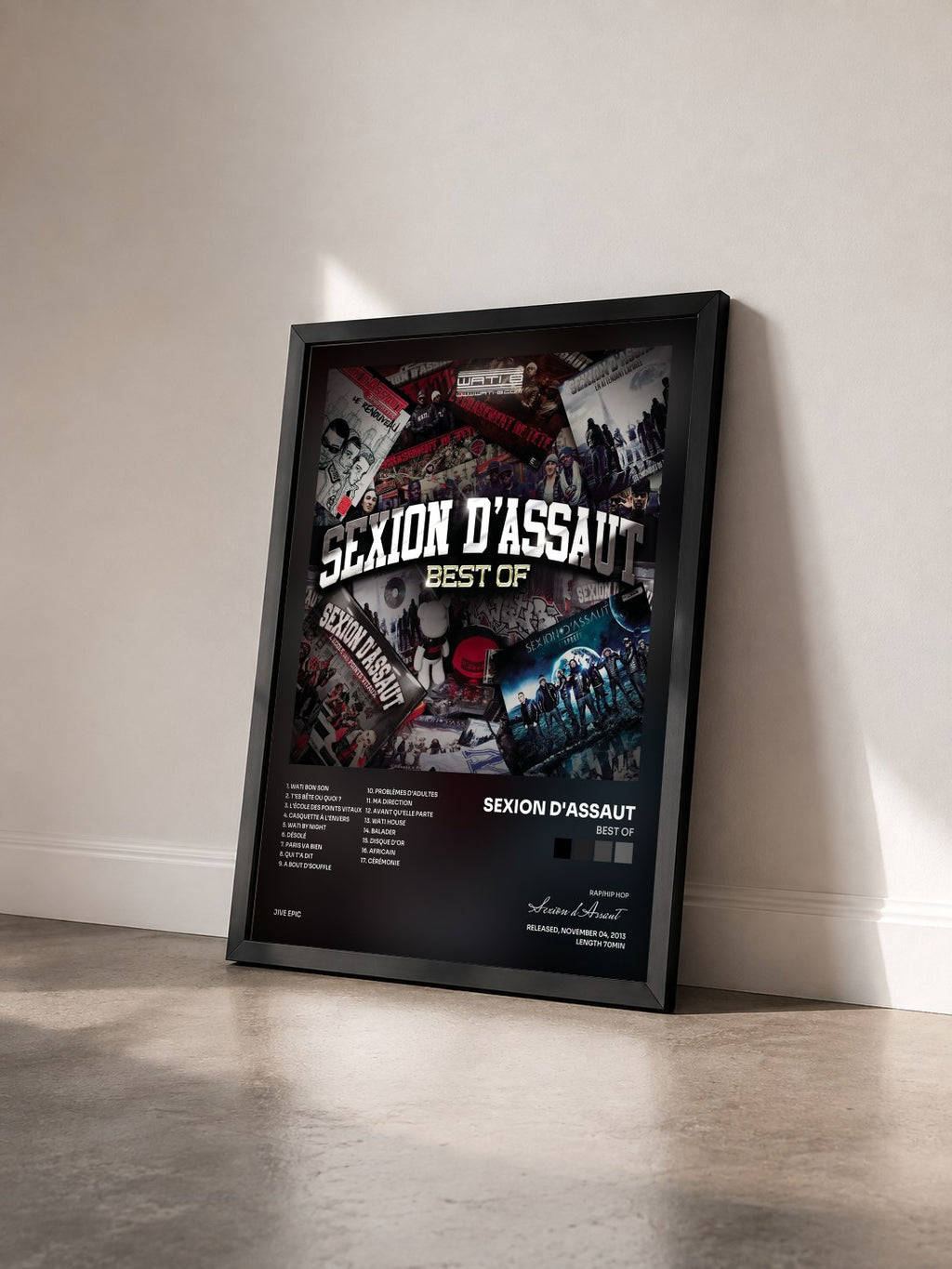 #noir Best of di Sexion d'Assaut in stampa incorniciata vista di tre quarti, cornice nera