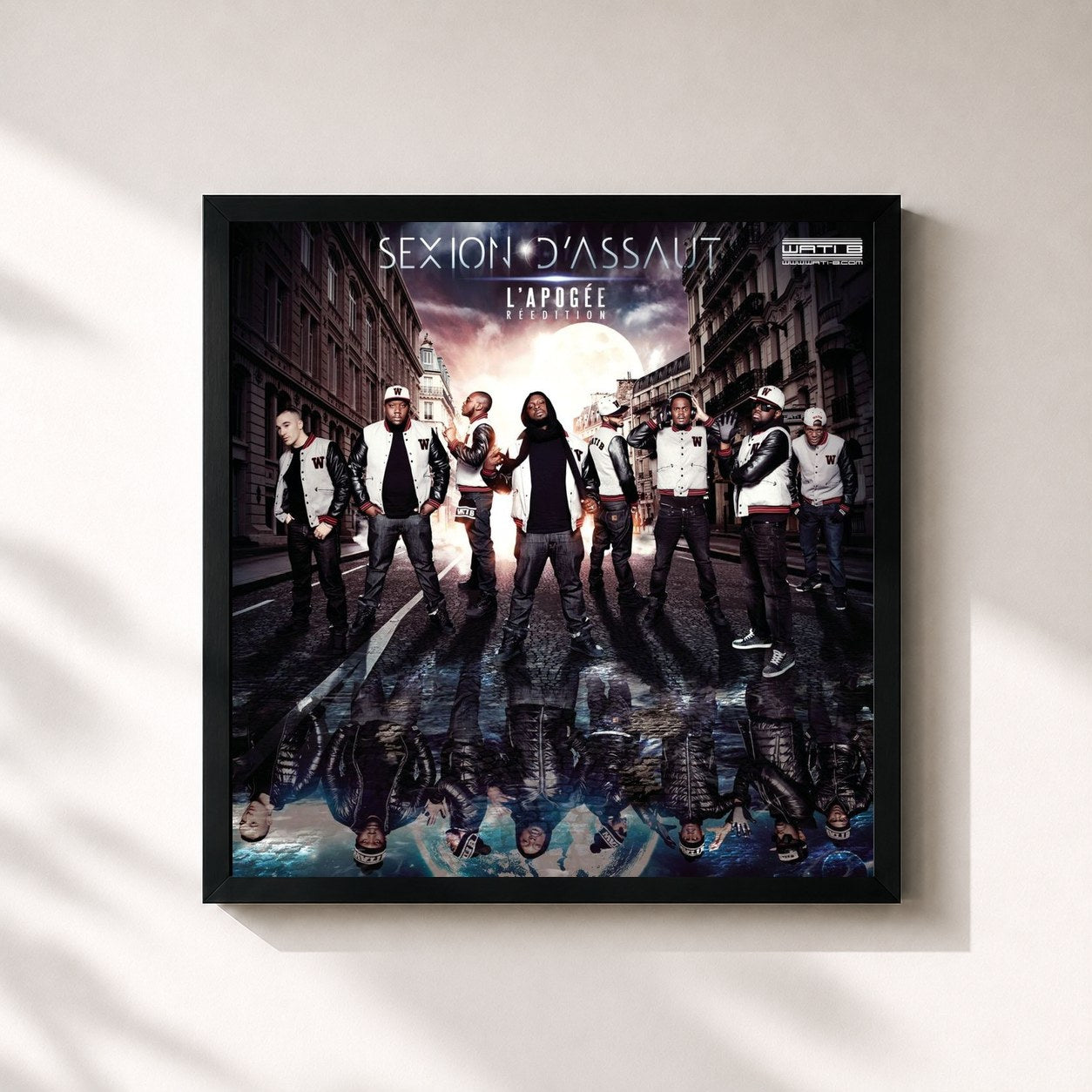 #noir Tableau carré de l'album L'Apogée de Sexion d'Assaut, cadre noir 32x32 cm