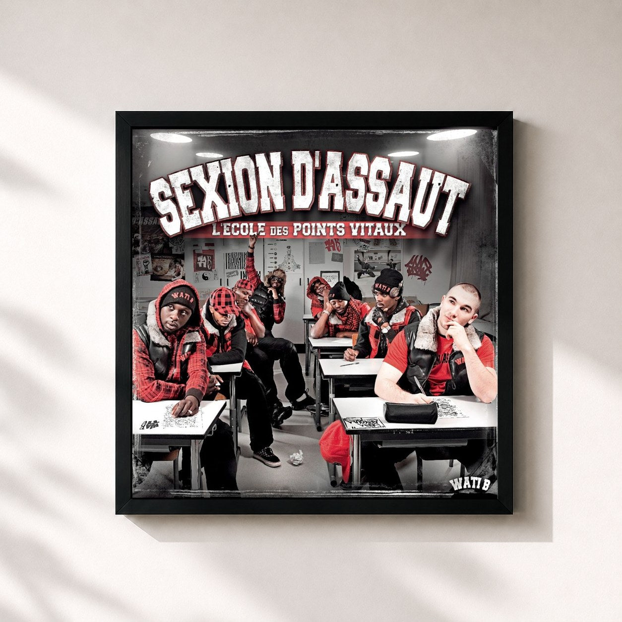 #noir L'école des points vitaux di Sexion d'Assaut in stampa quadrata incorniciata, cornice nera 32x32 cm