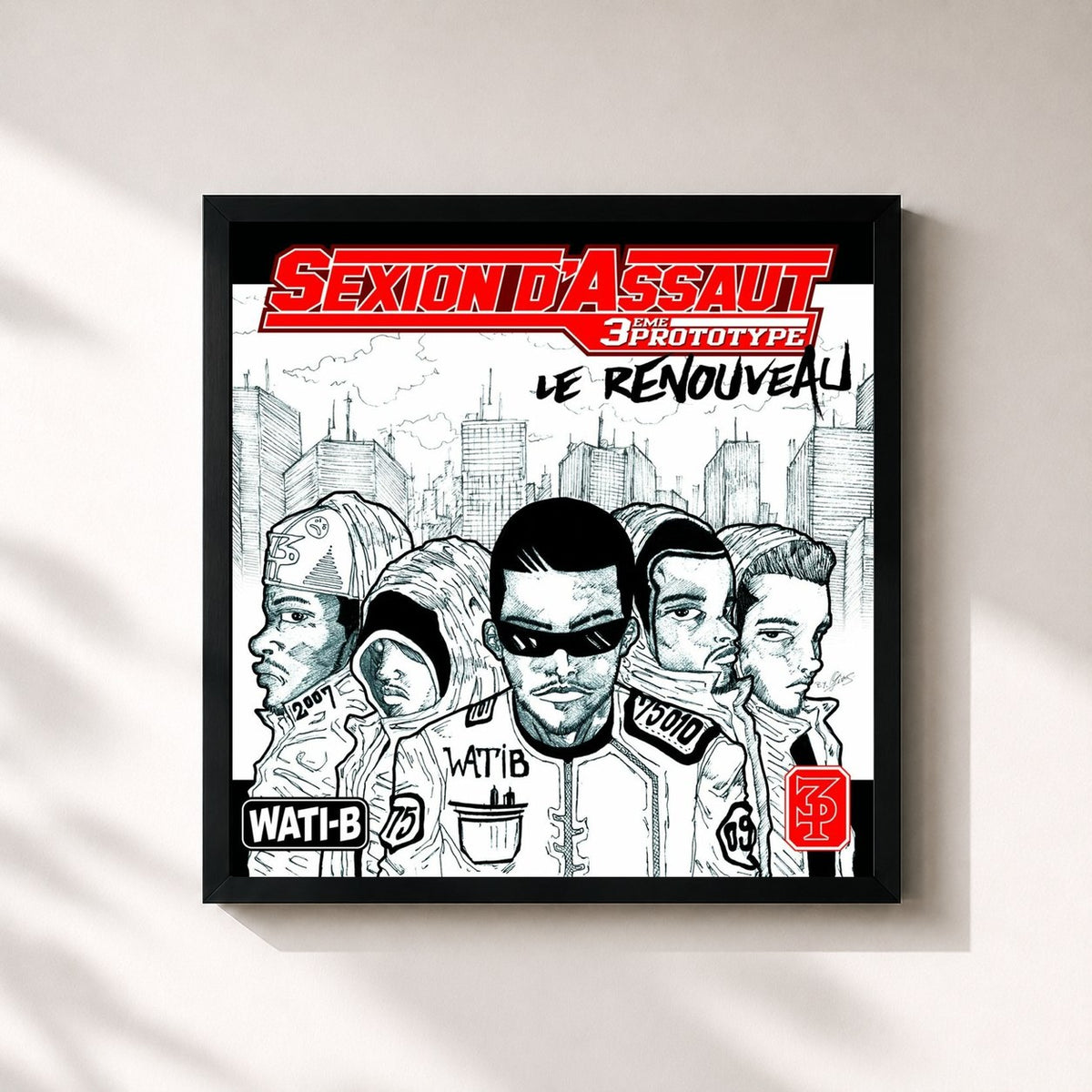 #noir Le renouveau de Sexion d'Assaut en lámina cuadrada enmarcada, marco negro de 32x32 cm