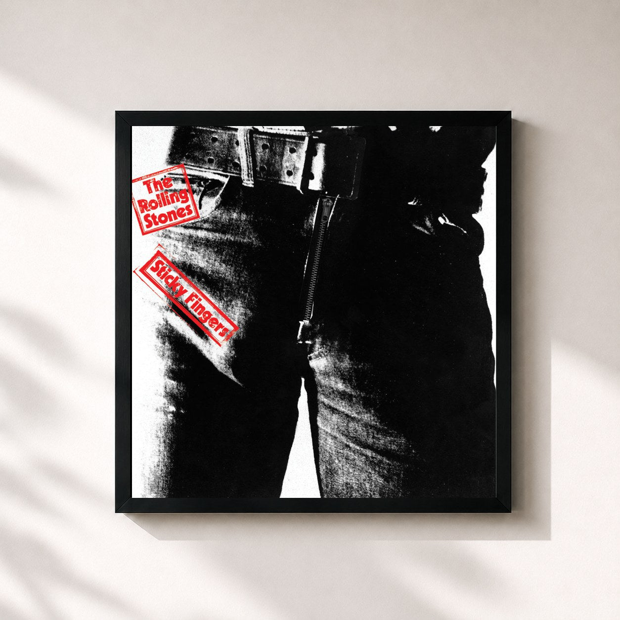 #noir Sticky Fingers (Remastered) by The Rolling Stones as a square framed art print, black 32x32 cm frame