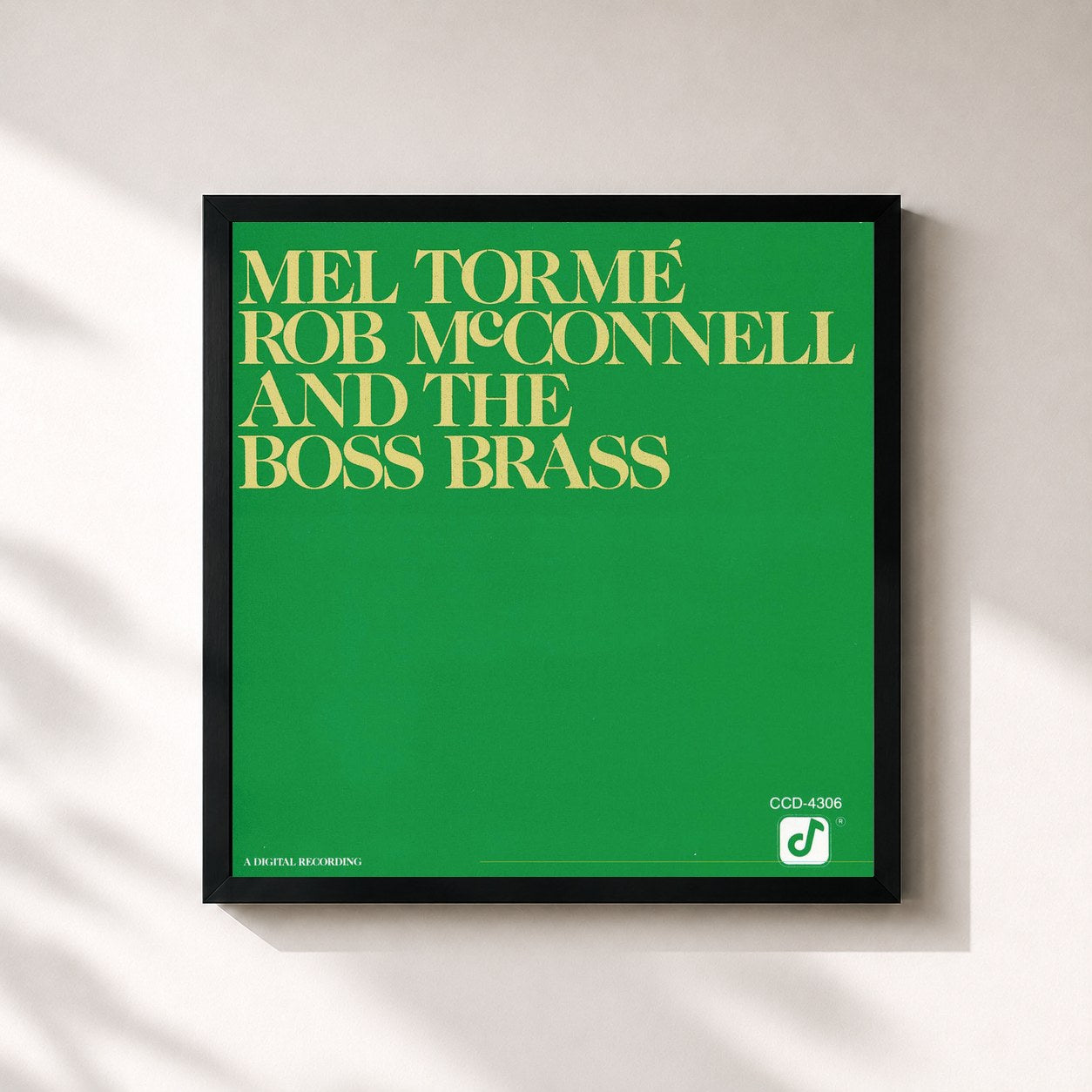 #noir Tableau carré de l'album Mel Tormé, Rob McConnell And The Boss Brass de Mel Tormé, cadre noir 32x32 cm