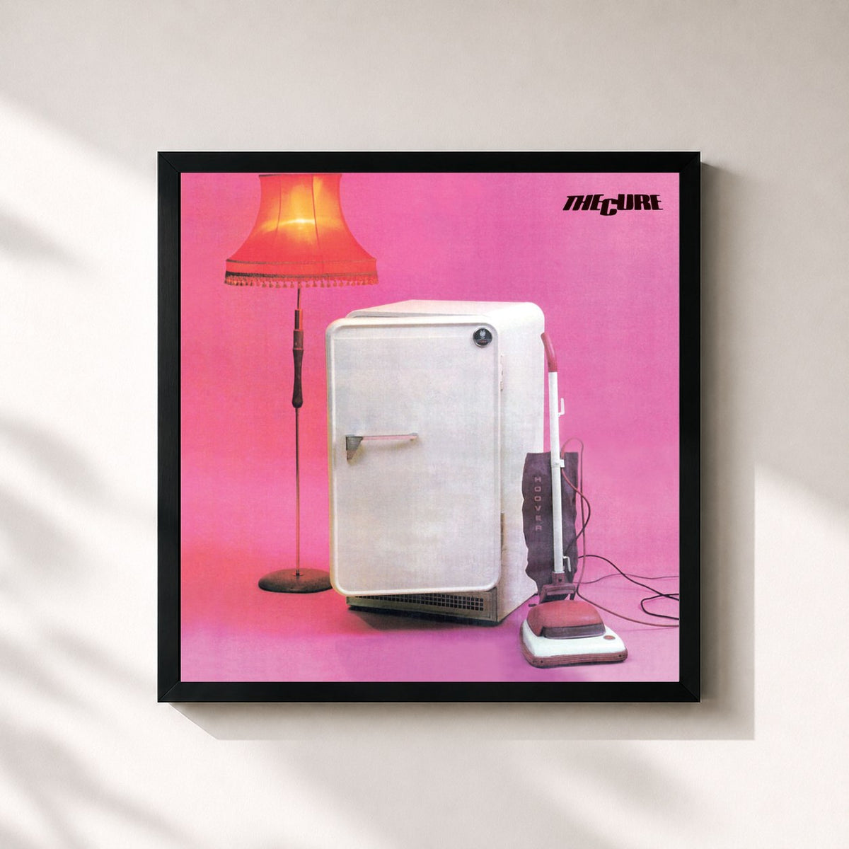 #noir Tableau carré de l'album Three Imaginary Boys de The Cure, cadre noir 32x32 cm