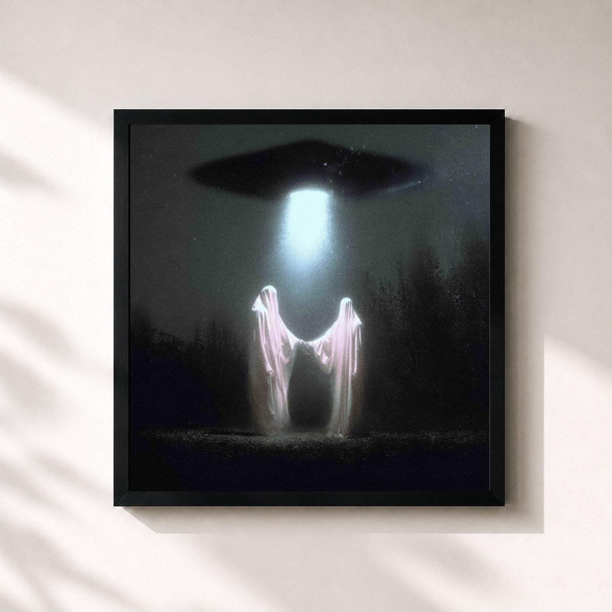 #noir Tableau carré de l'album I WANT 2 BELIEVE de Yung Kafa & Kücük Efendi, cadre noir 32x32 cm