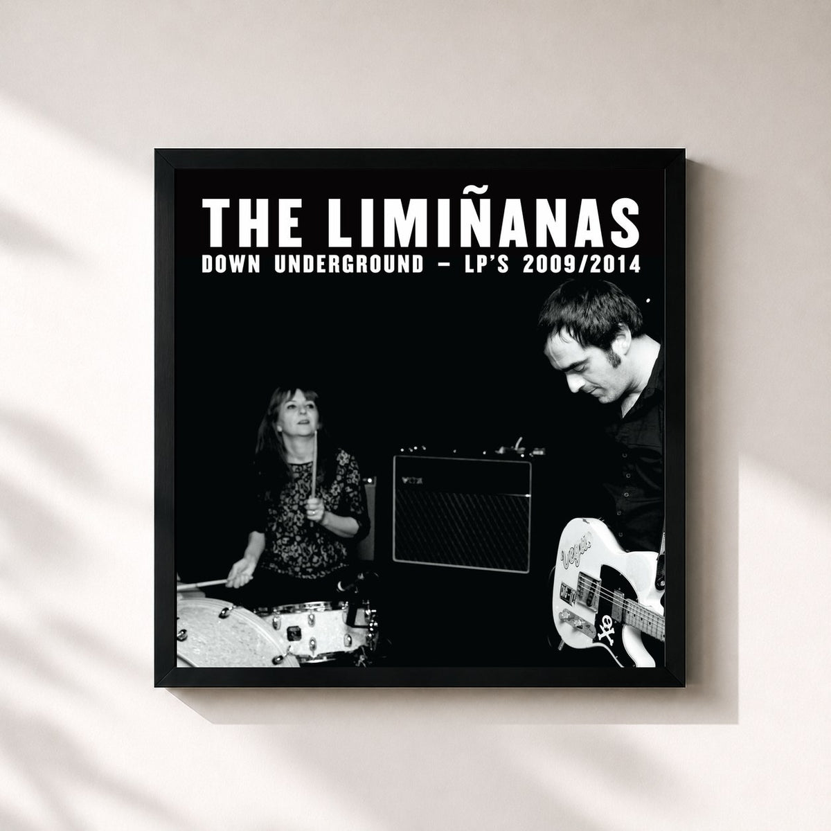 #noir Down Underground - LP's 2009 / 2014 von The Limiñanas als quadratischer Kunstdruck, schwarzer Rahmen 32x32 cm