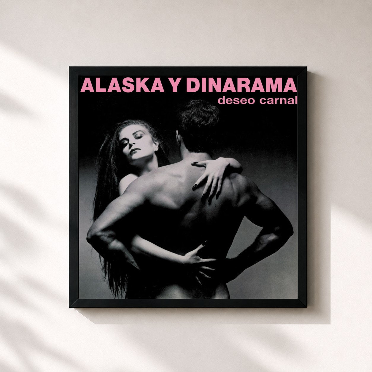 #noir Tableau carré de l'album Deseo Carnal de Alaska Y Dinarama, cadre noir 32x32 cm