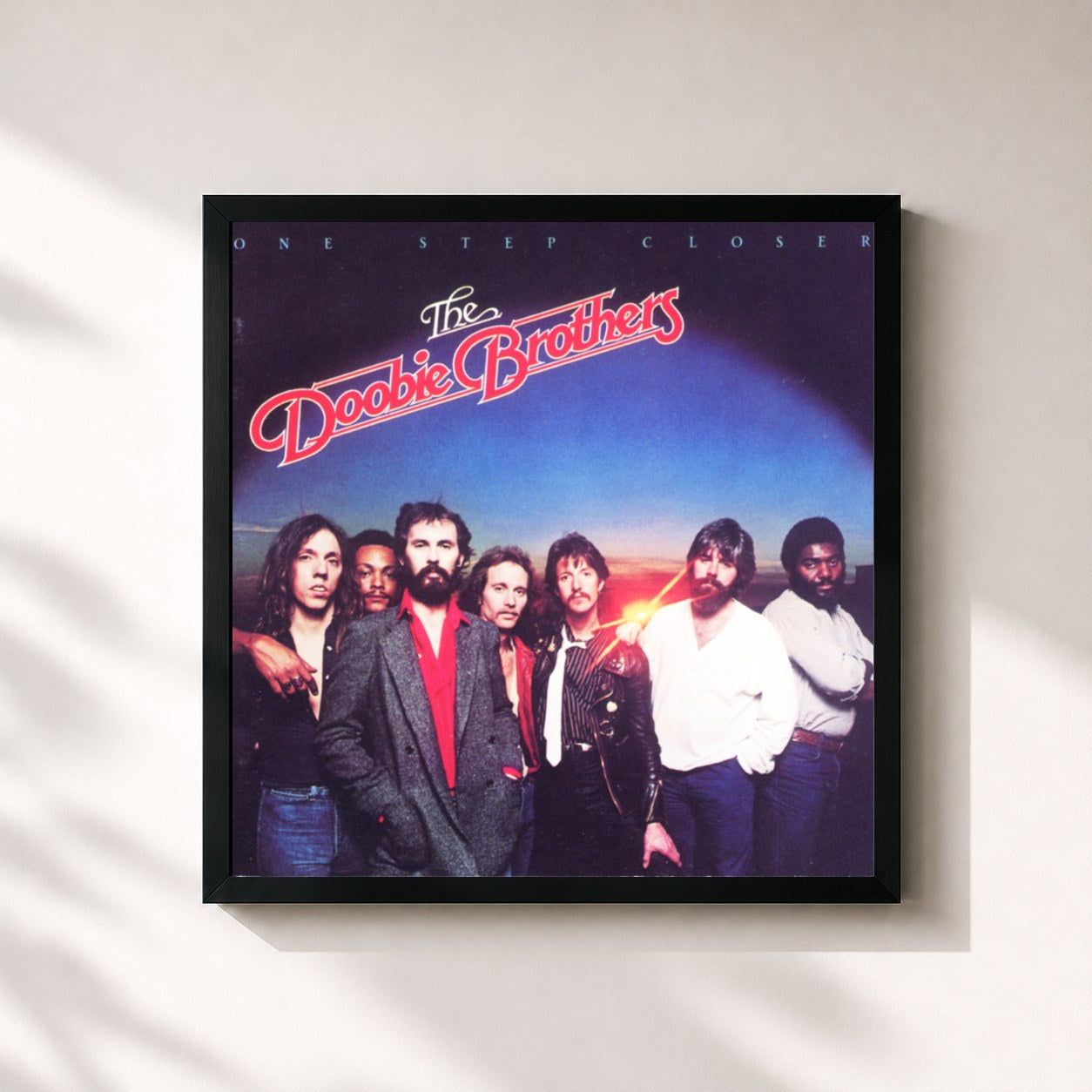 #noir Tableau carré de l'album One Step Closer de The Doobie Brothers, cadre noir 32x32 cm