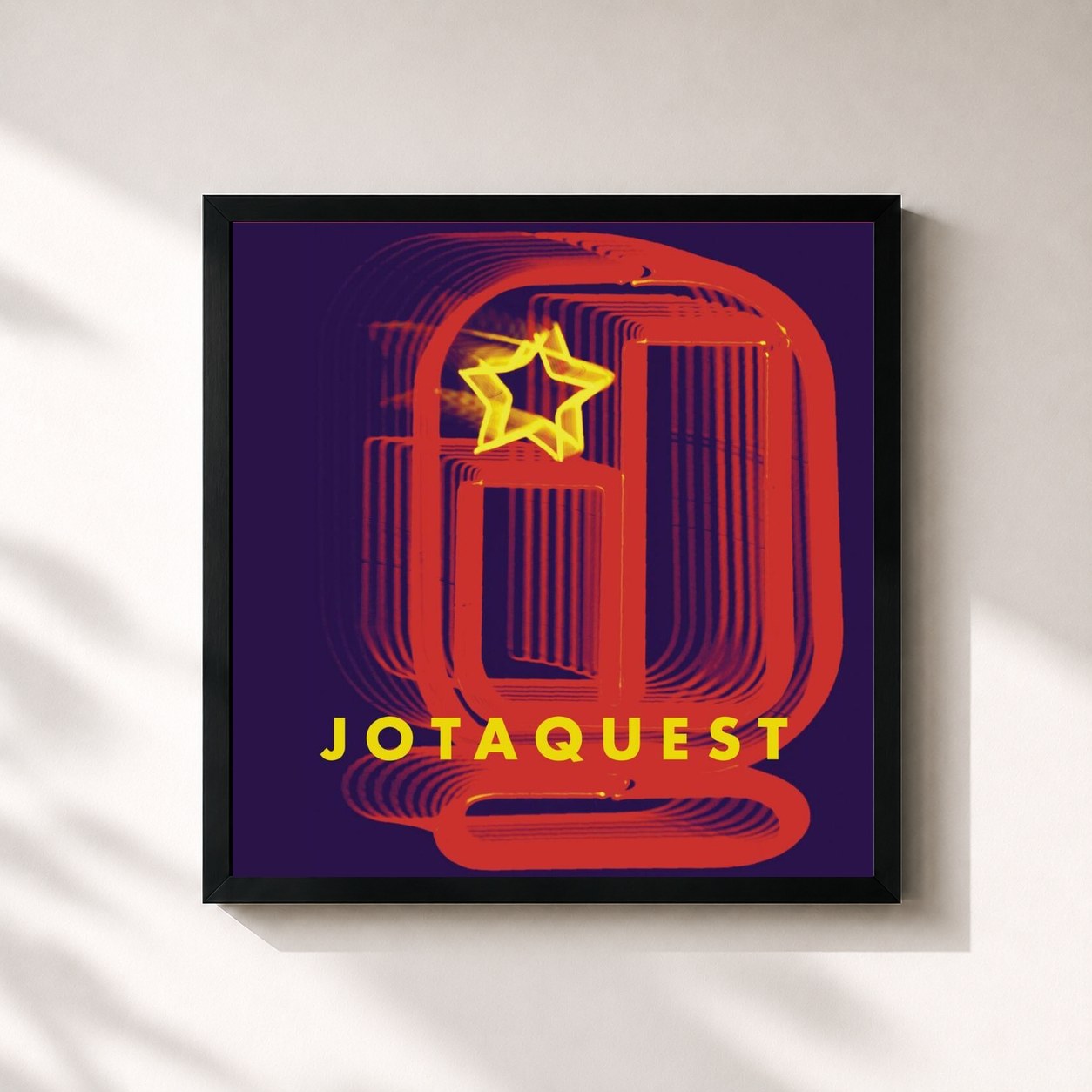 #noir Tableau carré de l'album Jota Quest Quinze de Jota Quest, cadre noir 32x32 cm