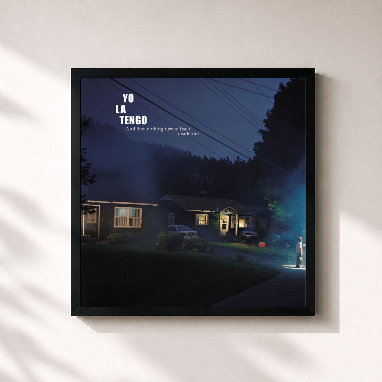 #noir Tableau carré de l'album And Then Nothing Turned Itself Inside-Out de Yo La Tengo, cadre noir 32x32 cm