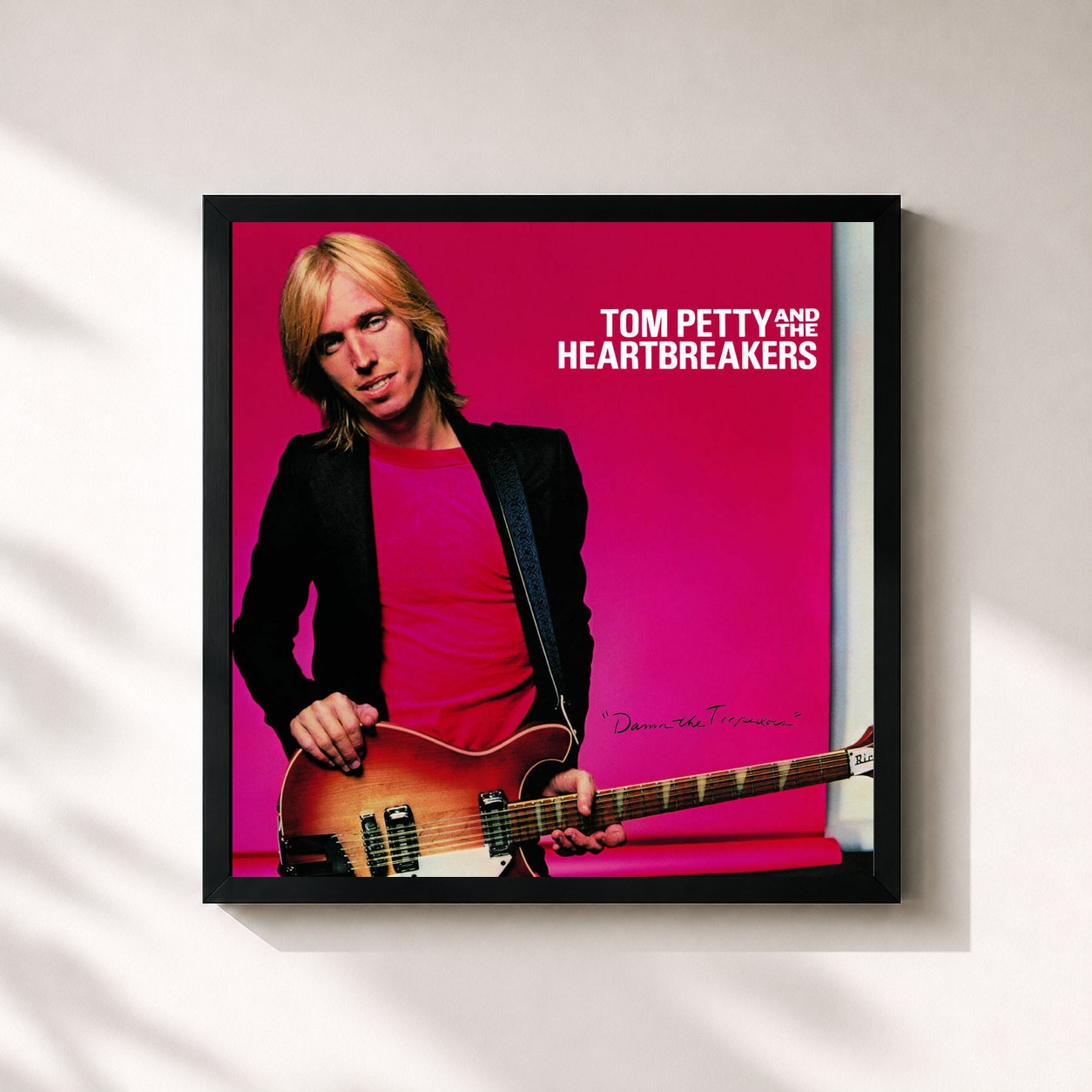 #noir Tableau carré de l'album Damn The Torpedoes (Remastered) de Tom Petty and the Heartbreakers, cadre noir 32x32 cm