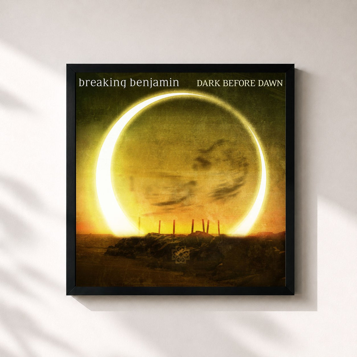 #noir Dark Before Dawn von Breaking Benjamin als quadratischer Kunstdruck, schwarzer Rahmen 32x32 cm