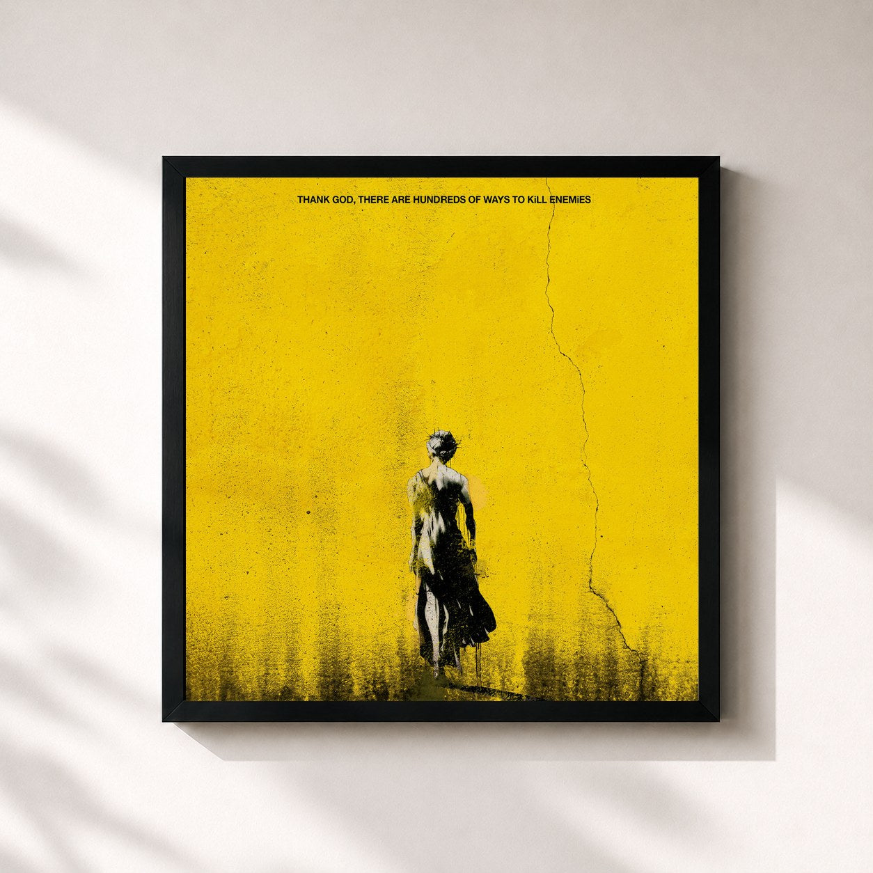 #noir Tableau carré de l'album Thank God, There Are Hundreds Of Ways To Kill Enemies de SiM, cadre noir 32x32 cm