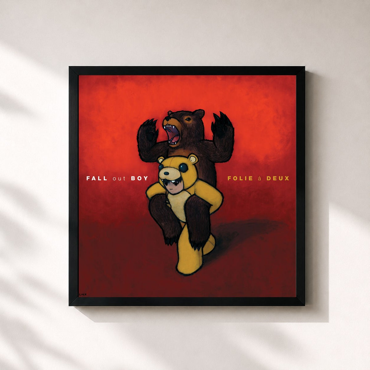 #noir Folie à Deux (Digital Album) by Fall Out Boy as a square framed art print, black 32x32 cm frame