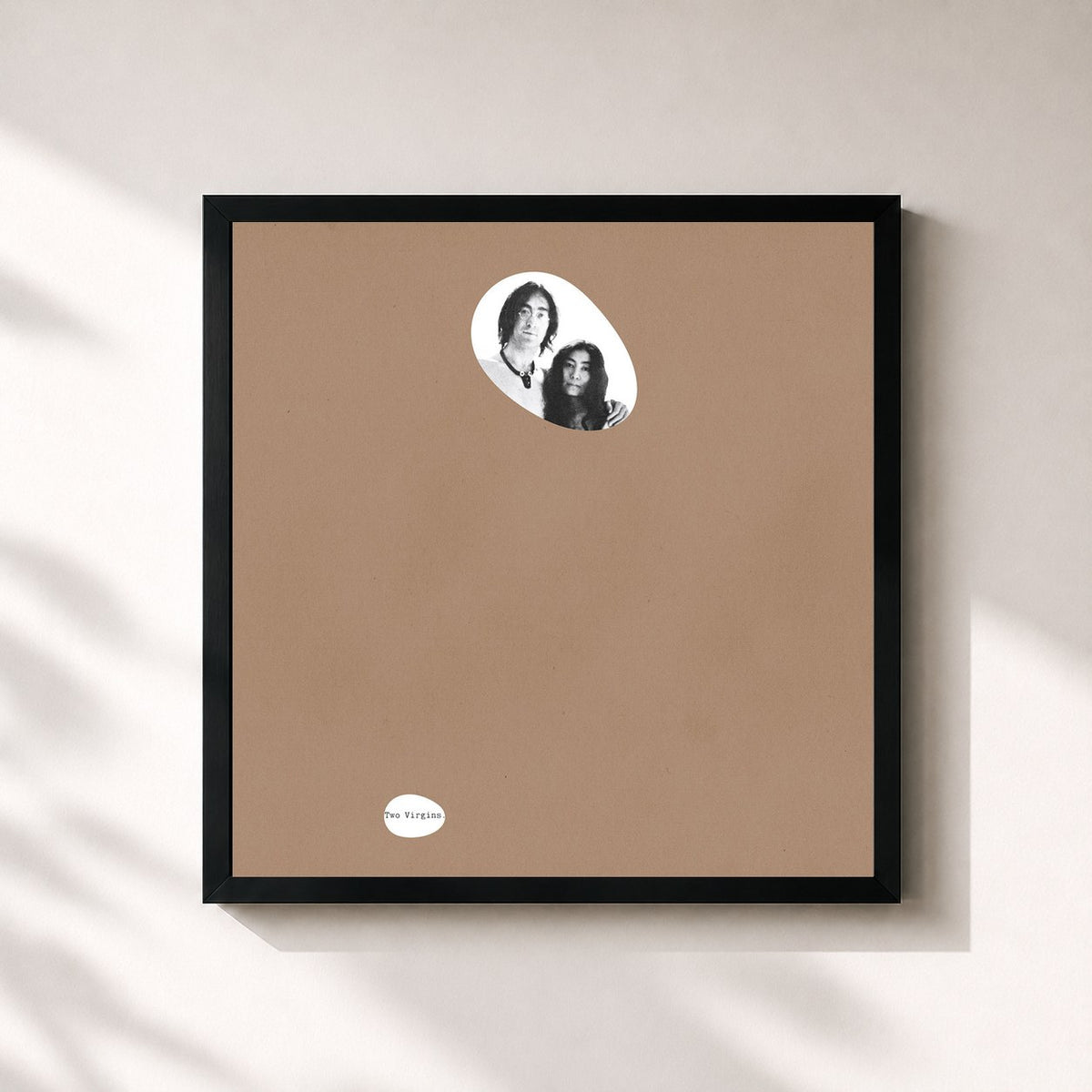 #noir Tableau carré de l'album Unfinished Music No. 1: Two Virgins de John Lennon, cadre noir 32x32 cm