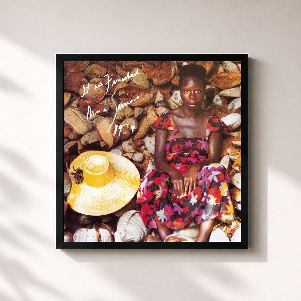 #noir Tableau carré de l'album It Is Finished (Expanded Edition) de Nina Simone, cadre noir 32x32 cm