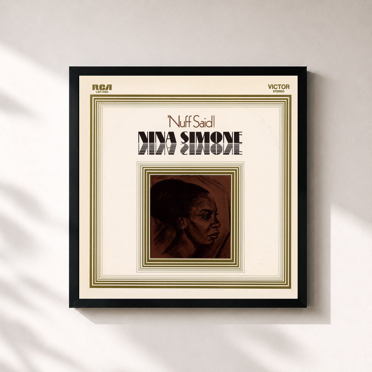 #noir Tableau carré de l'album 'Nuff Said (Expanded Edition) de Nina Simone, cadre noir 32x32 cm
