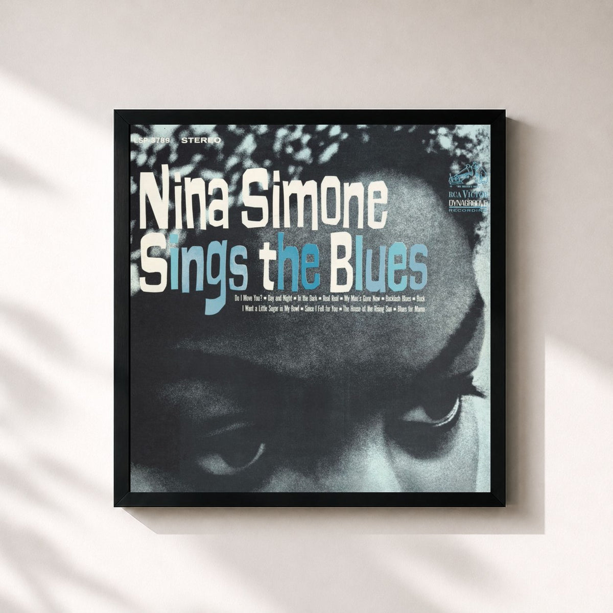 #noir Tableau carré de l'album Nina Simone Sings The Blues (Expanded Edition) de Nina Simone, cadre noir 32x32 cm