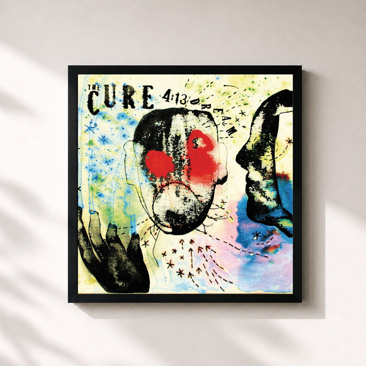 #noir Tableau carré de l'album 4:13 Dream de The Cure, cadre noir 32x32 cm