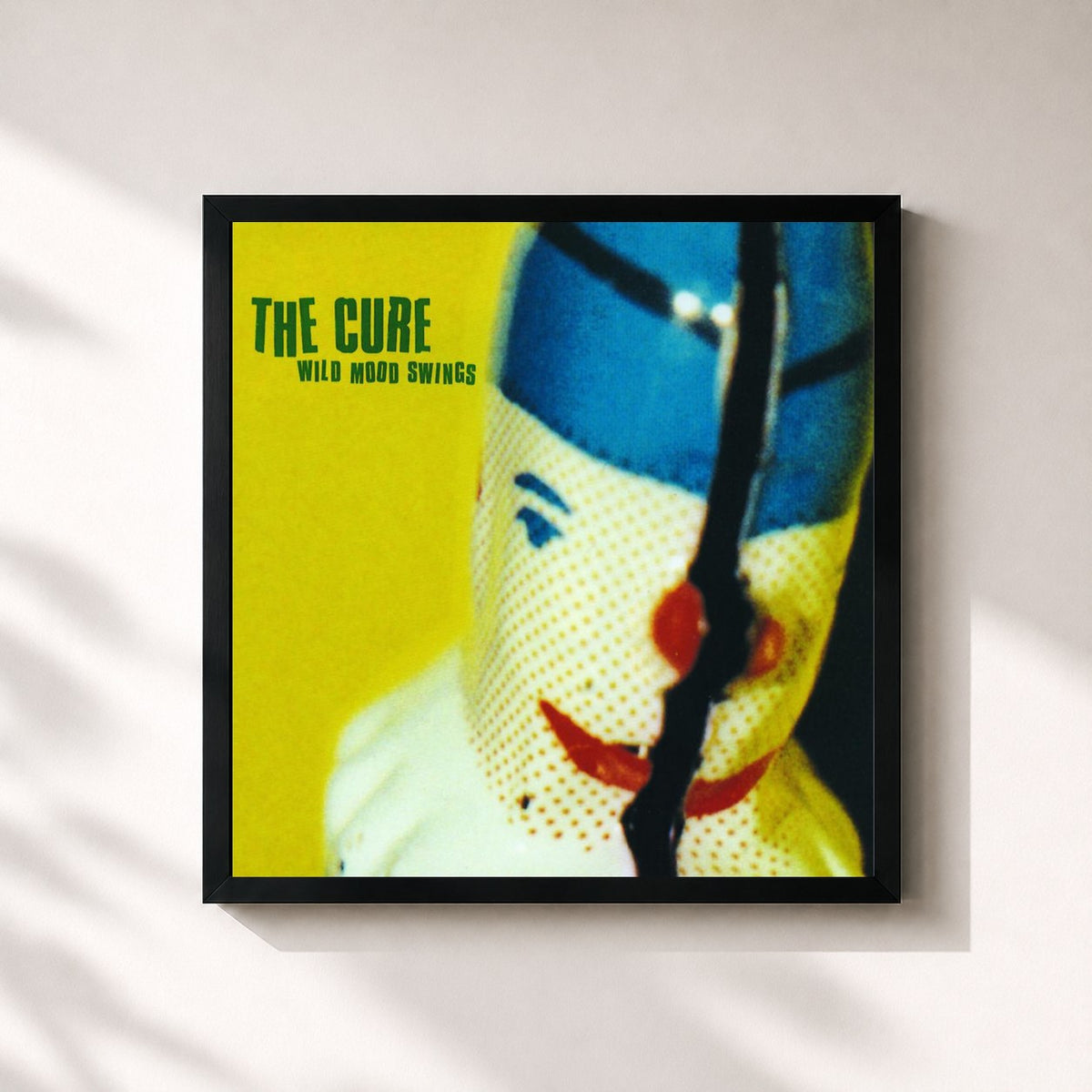 #noir Tableau carré de l'album Wild Mood Swings de The Cure, cadre noir 32x32 cm