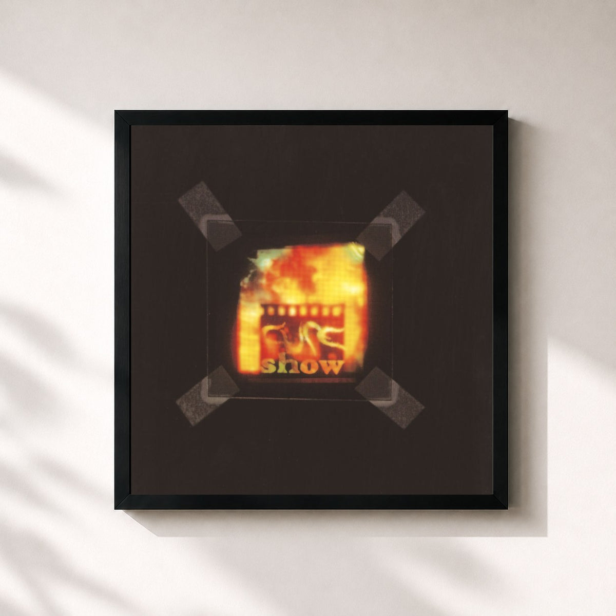 #noir Tableau carré de l'album Show de The Cure, cadre noir 32x32 cm
