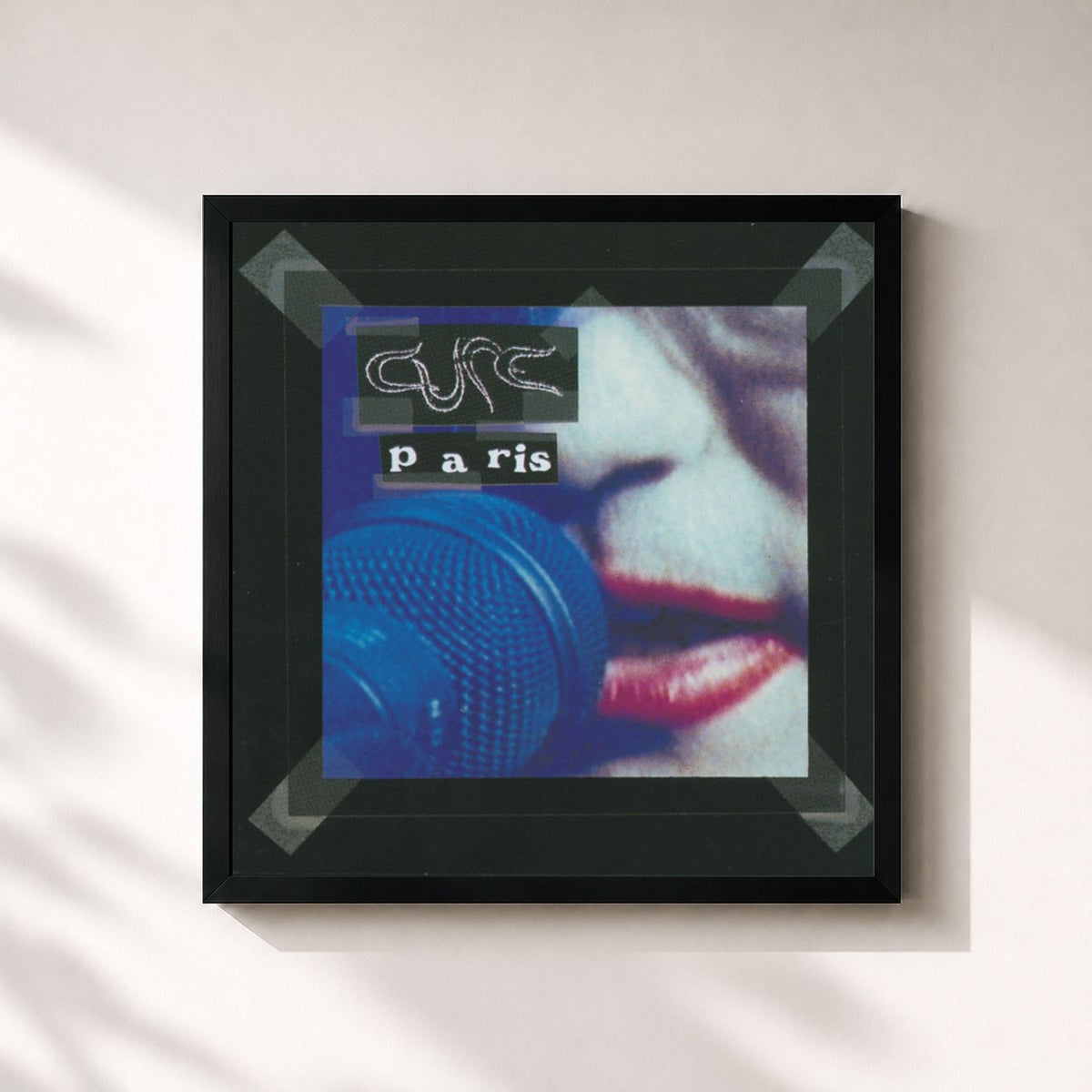 #noir Tableau carré de l'album Paris de The Cure, cadre noir 32x32 cm