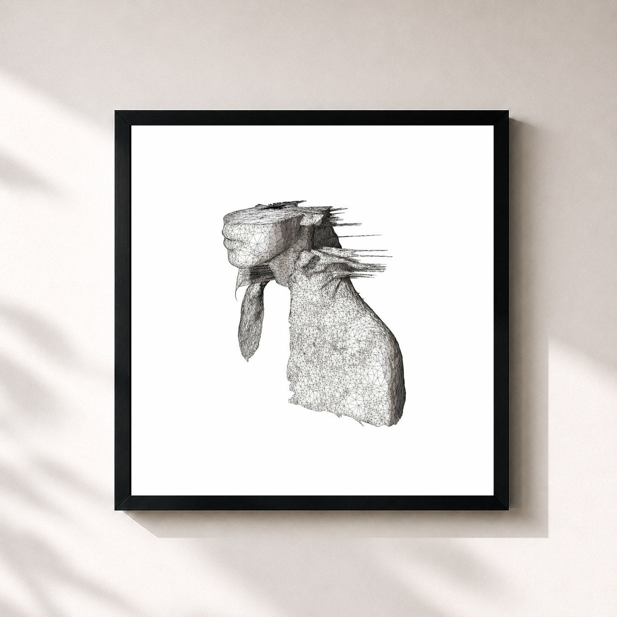 #noir A Rush of Blood to the Head di Coldplay in stampa quadrata incorniciata, cornice nera 32x32 cm