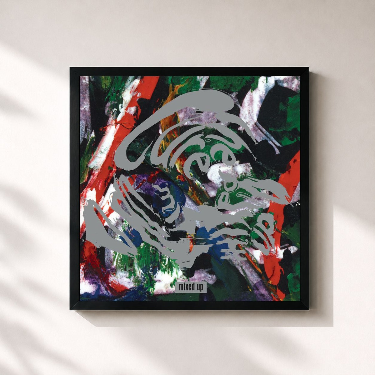 #noir Tableau carré de l'album Mixed Up (Remastered 2018) de The Cure, cadre noir 32x32 cm
