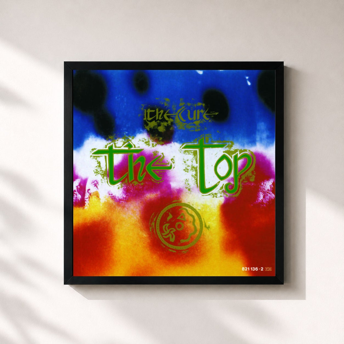 #noir Tableau carré de l'album The Top de The Cure, cadre noir 32x32 cm