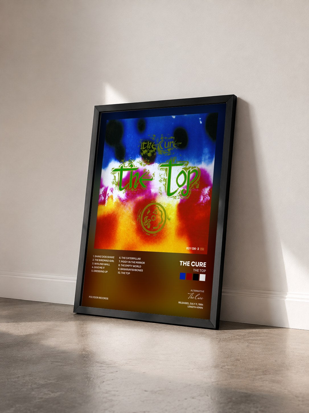 #noir Tableau de l'album The Top de The Cure vu de trois quarts, cadre noir