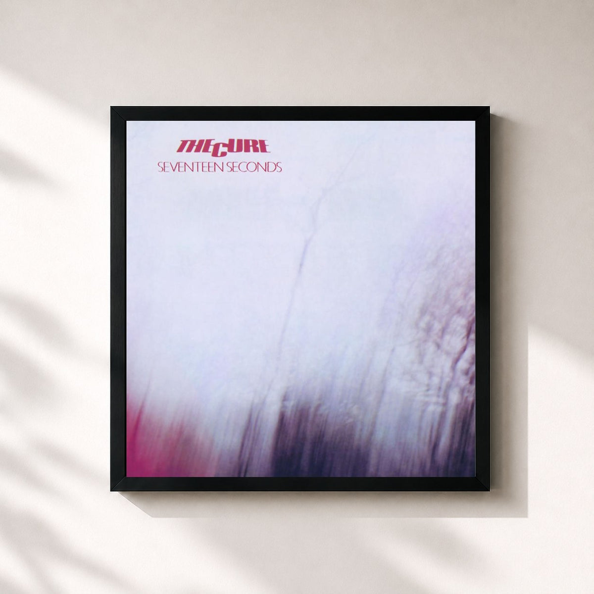 #noir Tableau carré de l'album Seventeen Seconds de The Cure, cadre noir 32x32 cm