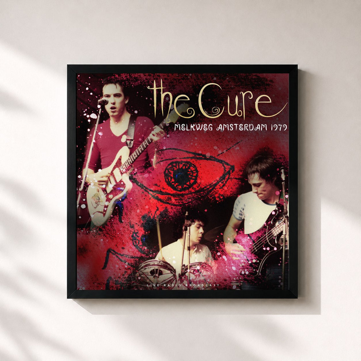 #noir Tableau carré de l'album The Cure - Melkweg Amsterdam 1979 de The Cure, cadre noir 32x32 cm
